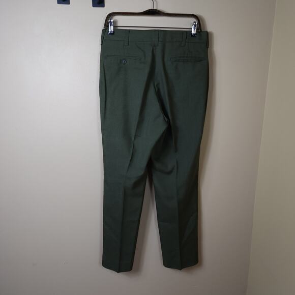 Vintage Farah Green Flat Front Dress Slacks Size 32x28 - Picture 5 of 9
